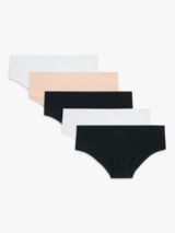 John Lewis ANYDAY Microfibre Bikini Knickers, Pack of 5, Nude