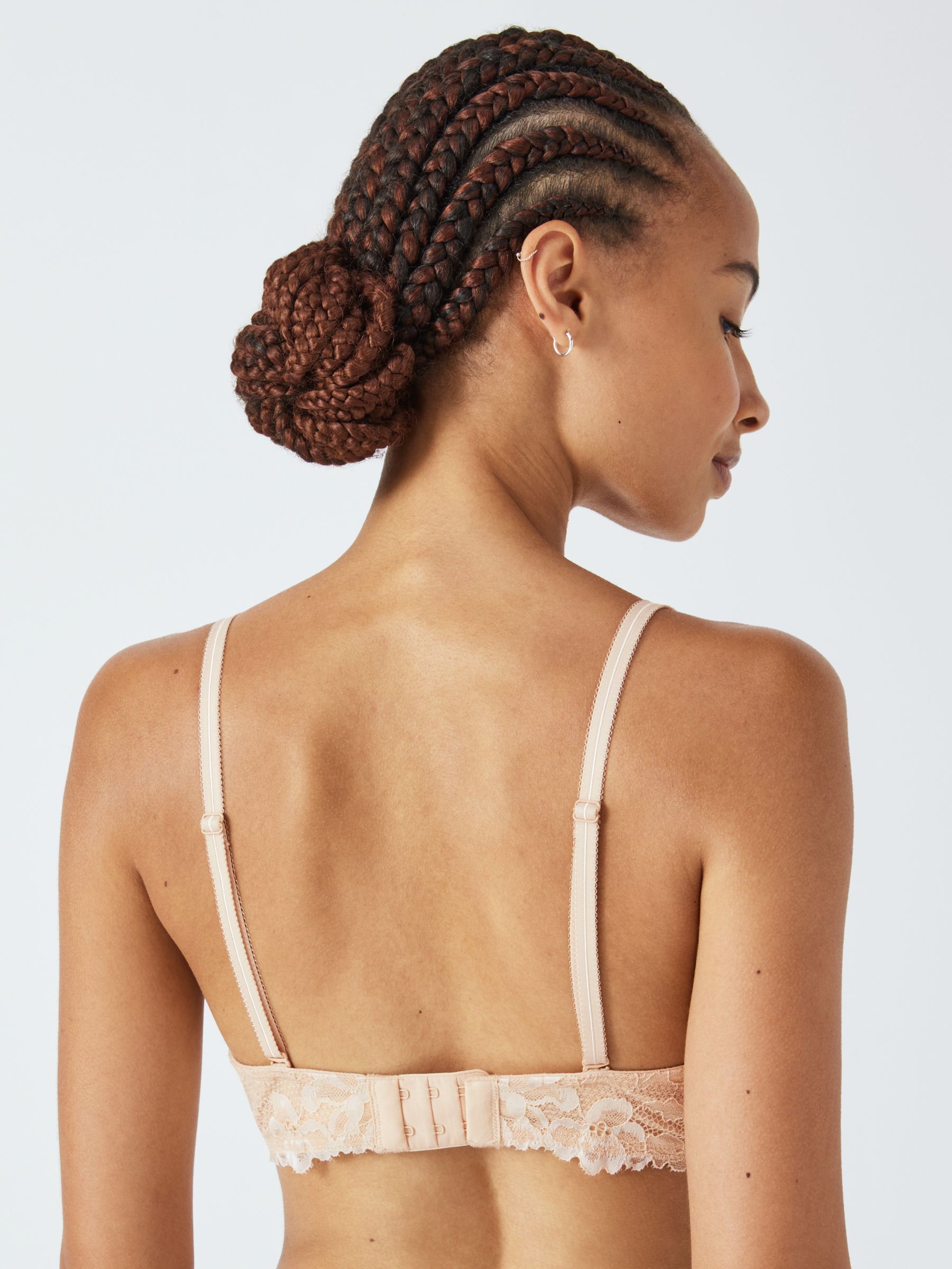 John Lewis Albany Lace Cradle Multiway Strapless Bra, Almond at John Lewis  & Partners