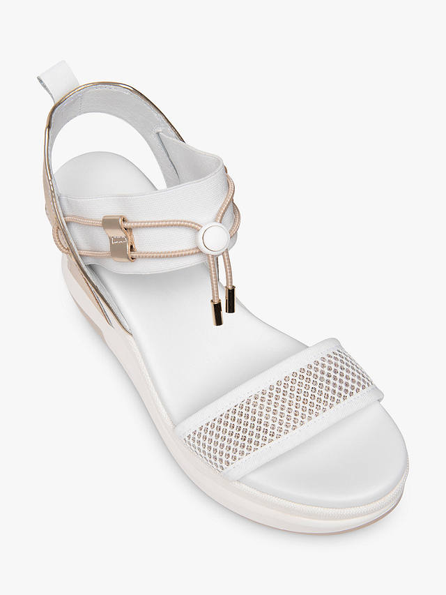 NeroGiardini Leather Sports Wedge Sandals, White