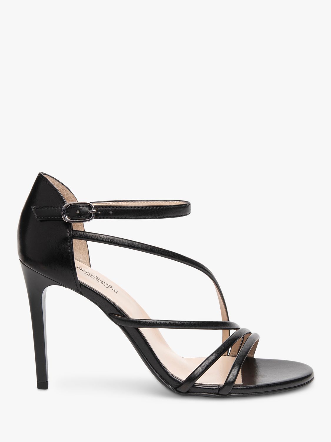 NeroGiardini Stiletto Heel Strappy Sandals, Black at John Lewis & Partners