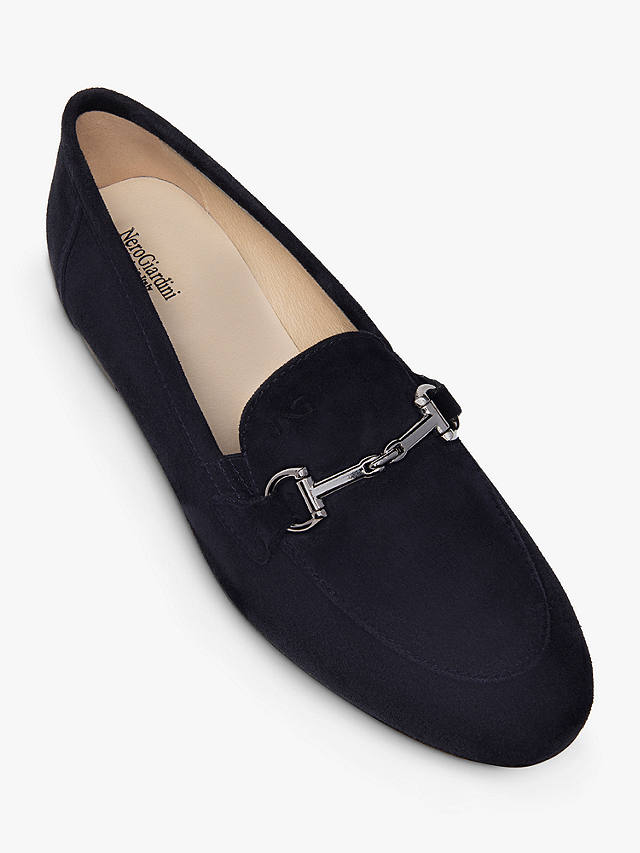 NeroGiardini Leather Snaffle Loafers, Blue
