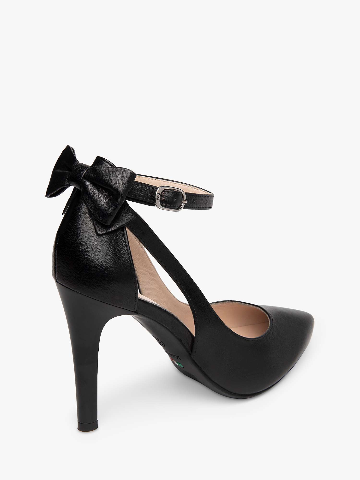 Buy NeroGiardini Leather Bow Court Shoes, Black Online at johnlewis.com