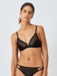 AND/OR Coco Polka Dot Mesh Balcony Bra, Black