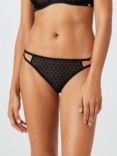 AND/OR Coco Polka Dot Mesh Knickers, Black
