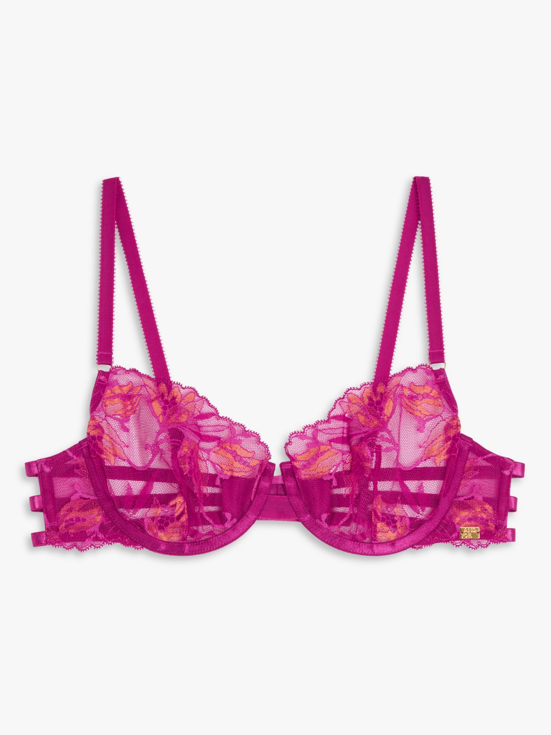 AND/OR Alexis Soft Bloom Lace Bra, Magenta at John Lewis & Partners