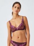 AND/OR Luna Floral Lace Balcony Bra, Plum