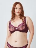AND/OR Luna Floral Lace Balcony Bra, Plum
