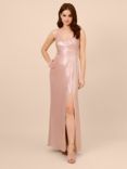 Adrianna Papell Draped Foil Chiffon Maxi Dress, Blush, Blush