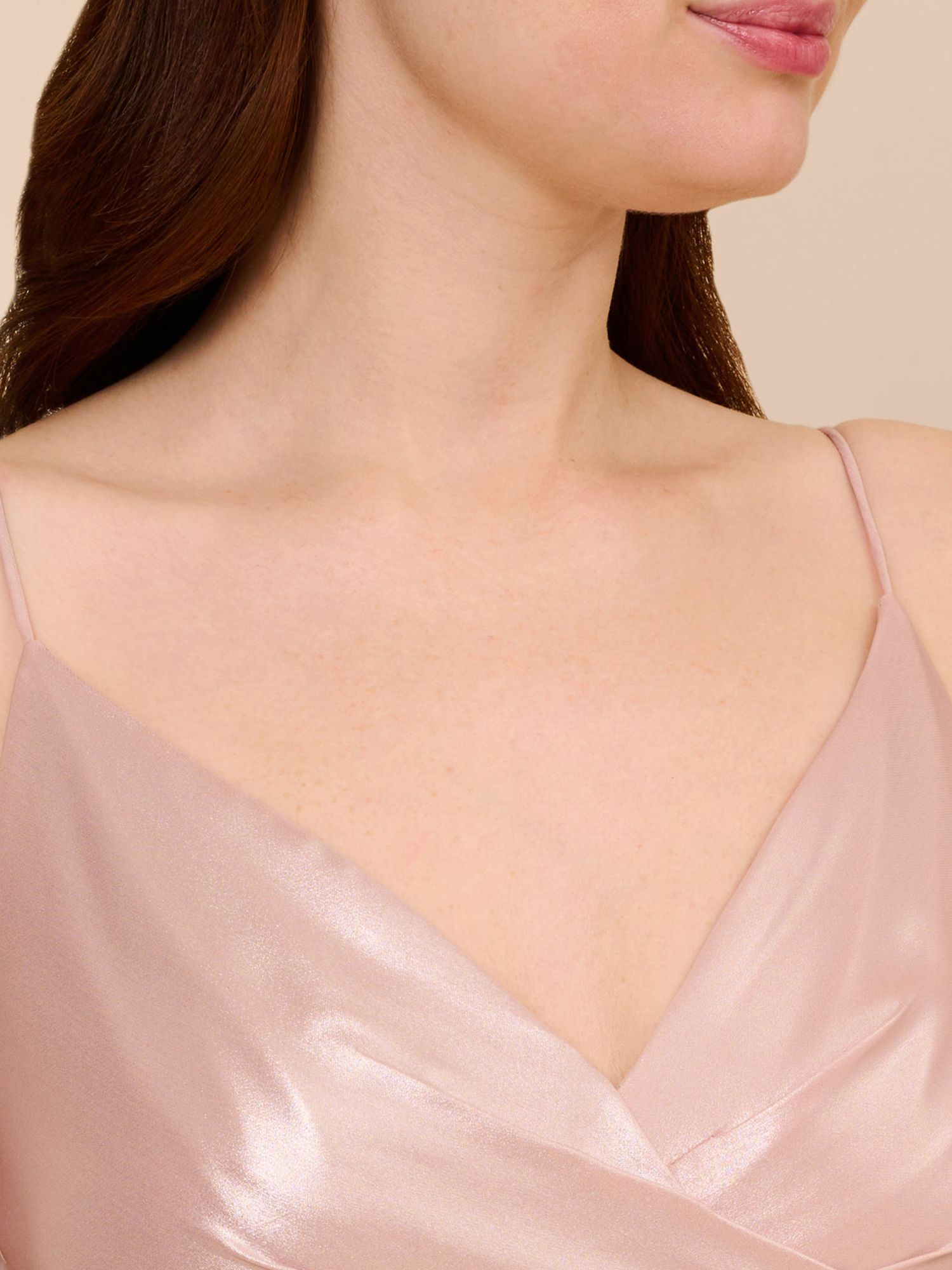 Buy Adrianna Papell Draped Foil Chiffon Maxi Dress, Blush Online at johnlewis.com