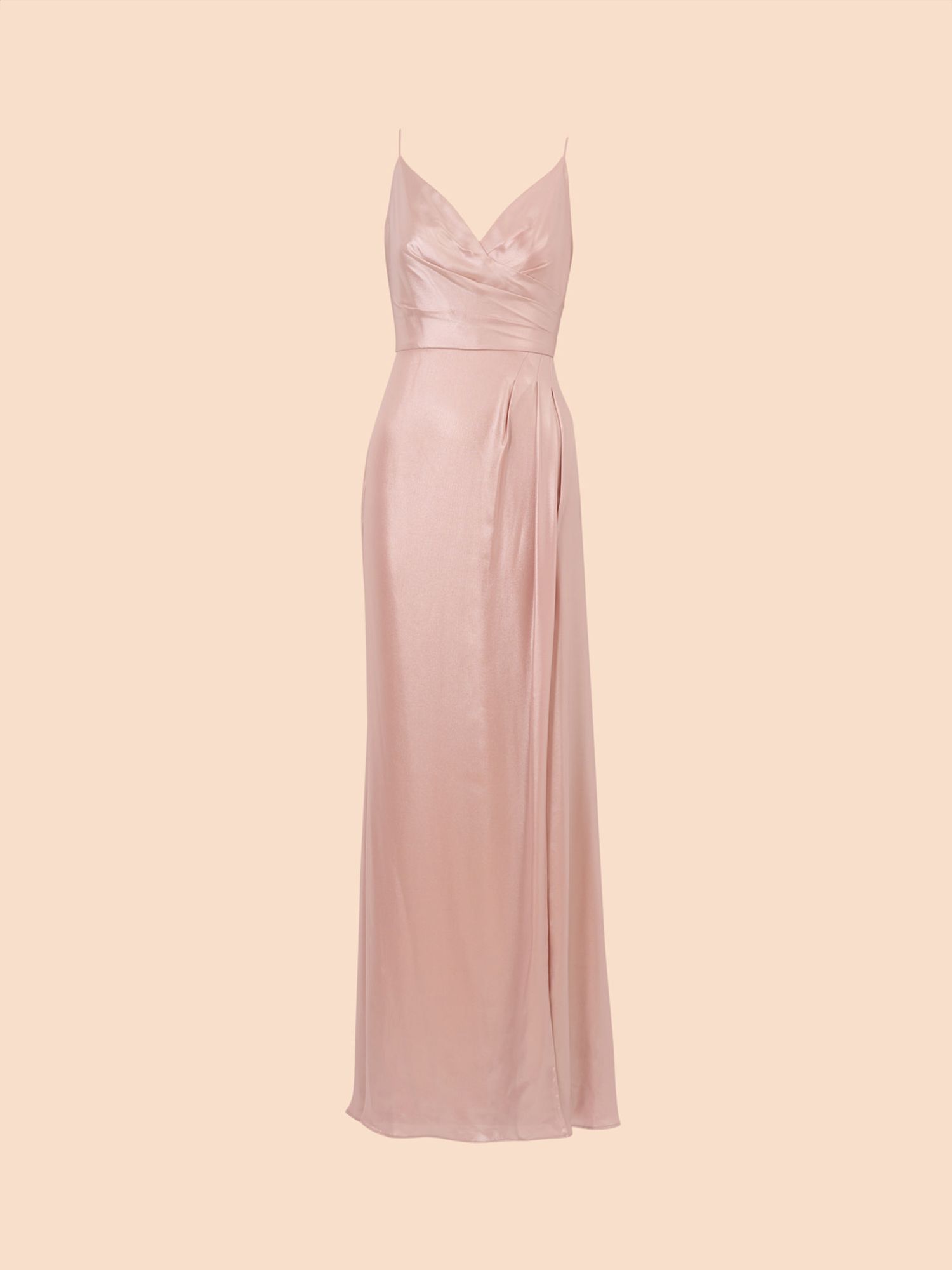 Buy Adrianna Papell Draped Foil Chiffon Maxi Dress, Blush Online at johnlewis.com