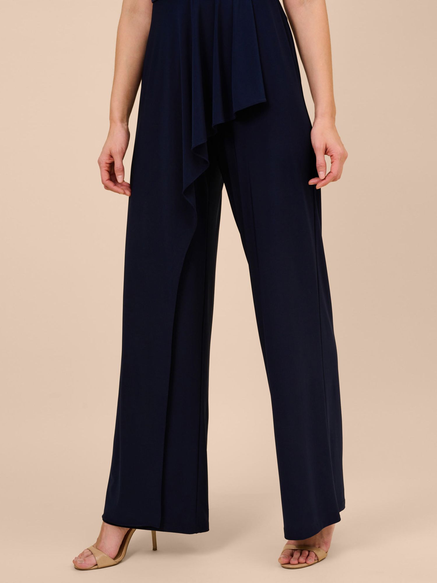 Adrianna Papell Jersey Draped Jumpsuit Midnight at John Lewis