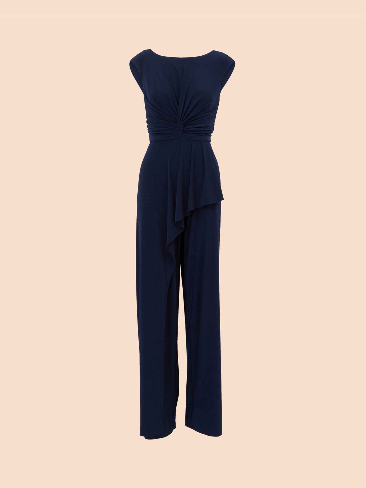 Adrianna Papell Jersey Draped Jumpsuit Midnight at John Lewis