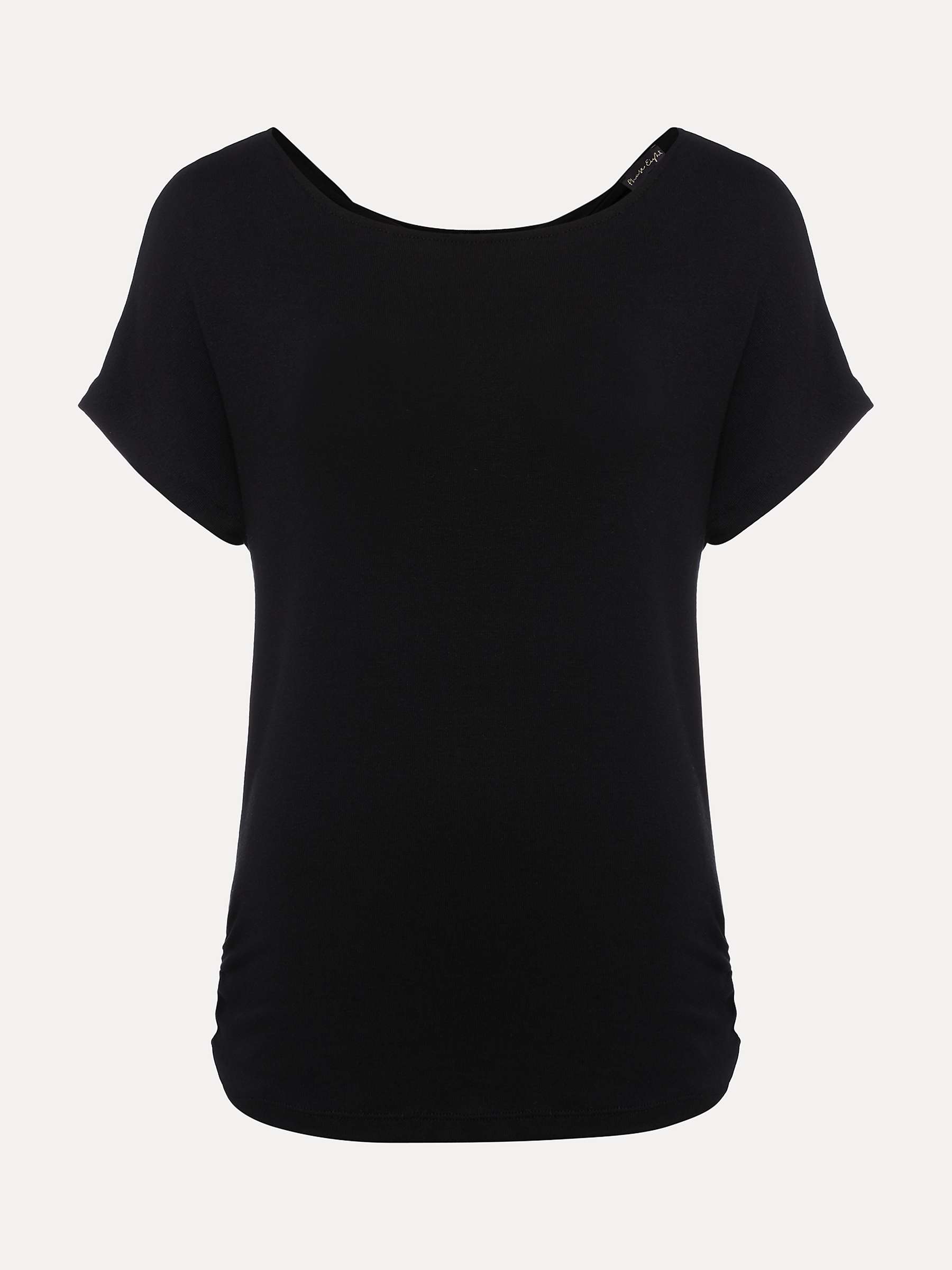 Buy Phase Eight Neena Cowl Twist T-Shirt, Black Online at johnlewis.com