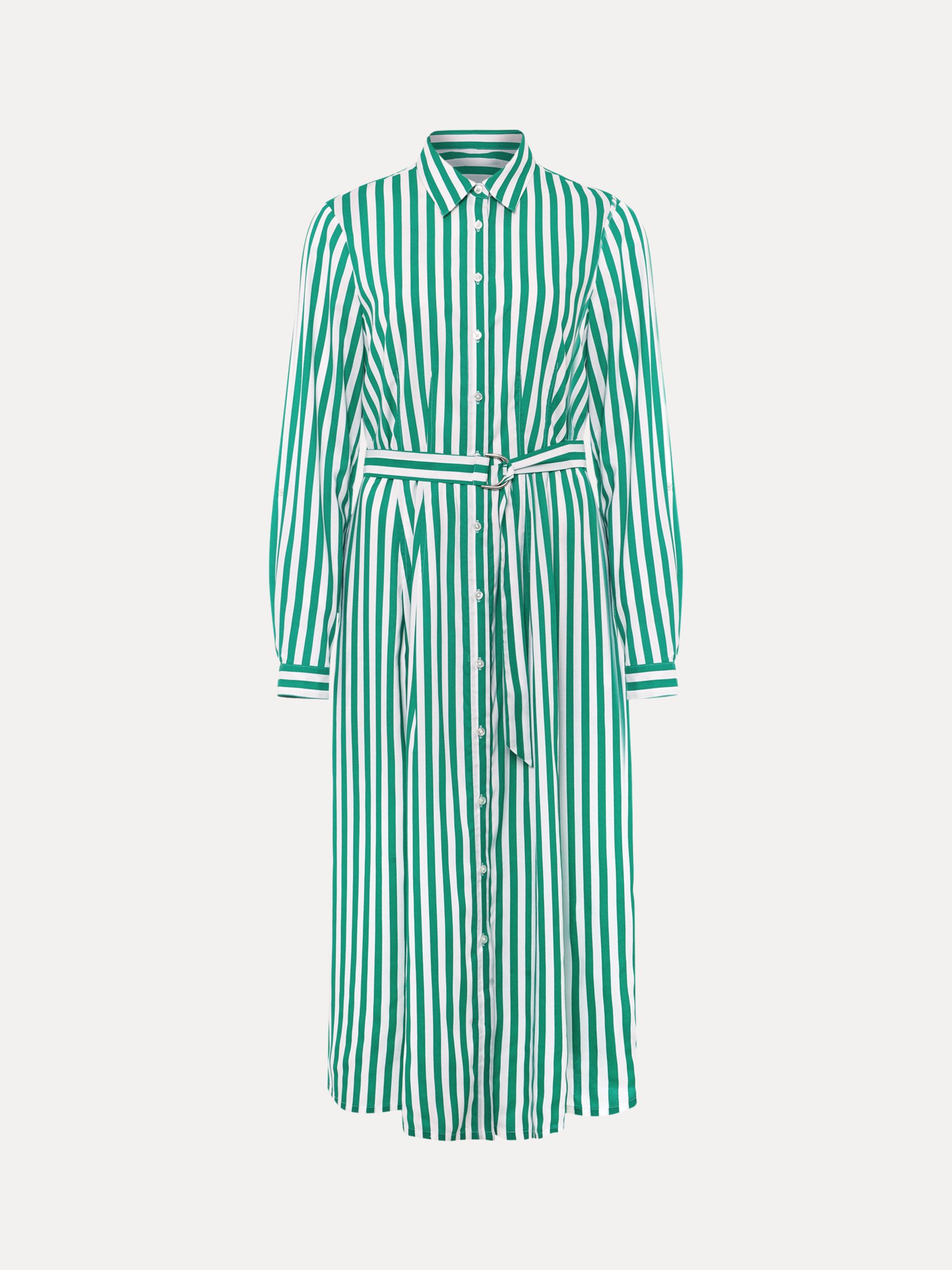 Phase Eight Ida Stripe Shirt Dress, Green at John Lewis & Partners