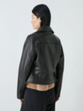 John Lewis Leather Biker Jacket, Black