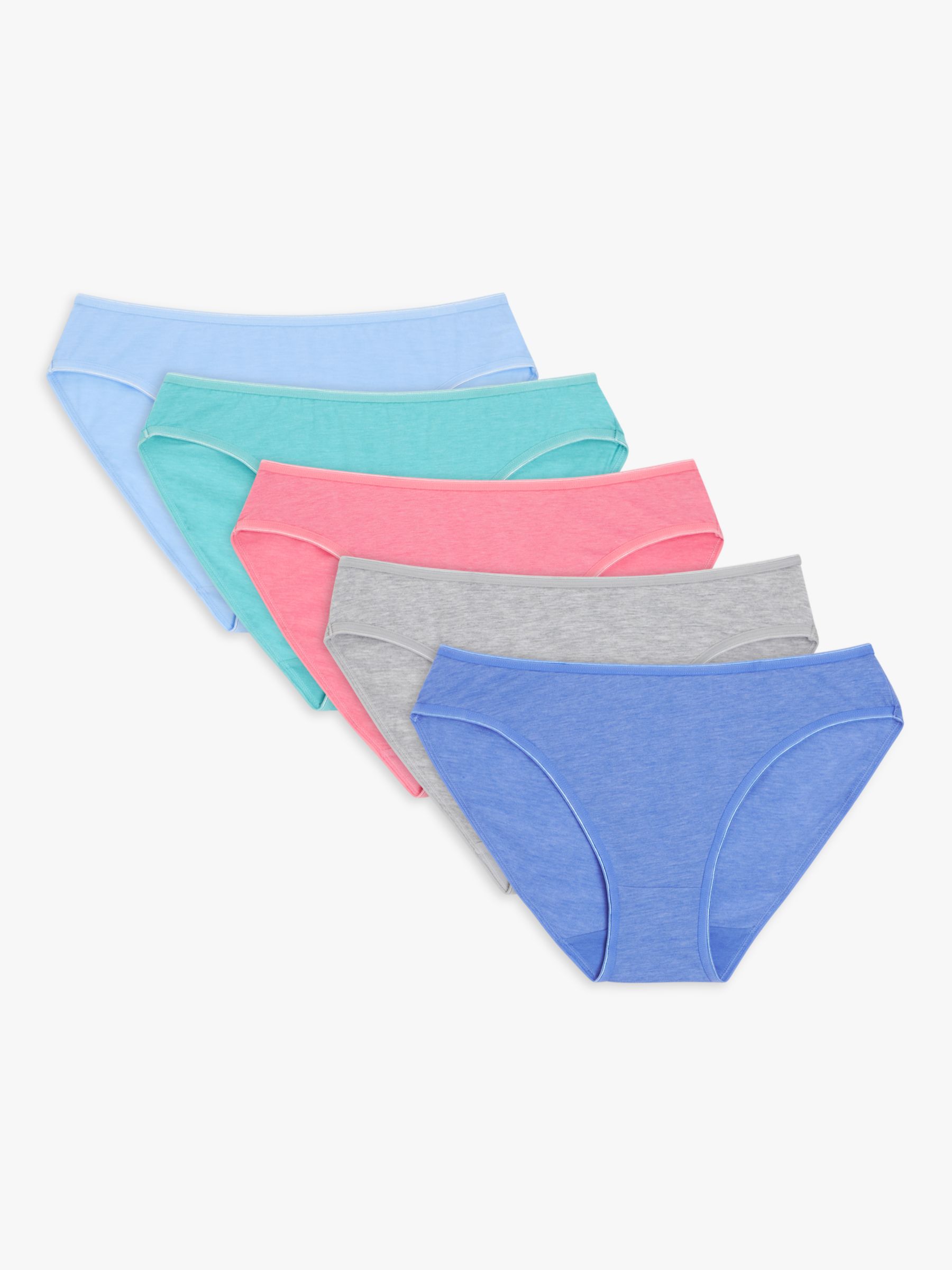 John Lewis ANYDAY Microfibre Lace Bikini Knickers, Pack of 3, £16.00