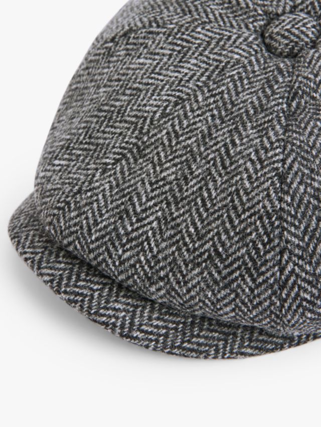 John Lewis Moon Merino Wool Shetland Herringbone Baker Boy Hat