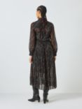 John Lewis Floral Chiffon Midi Dress, Black/Multi