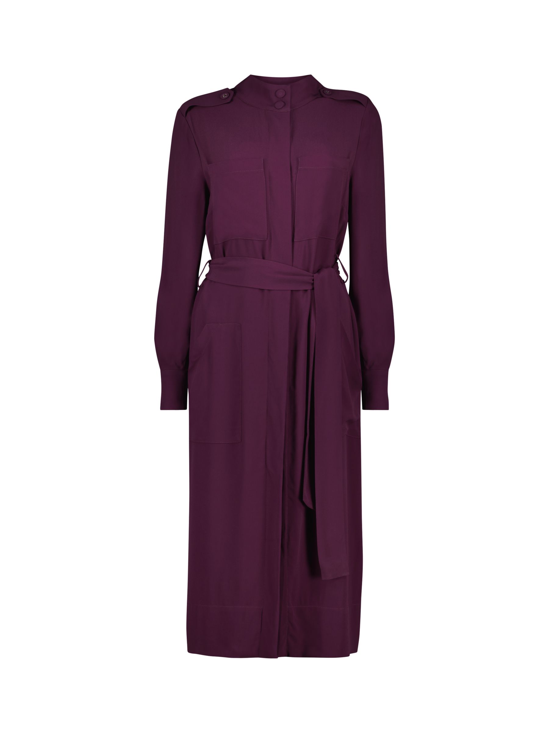 Baukjen Sienna Ecojilin Utility Shirt Dress, Dark Cherry at John Lewis ...