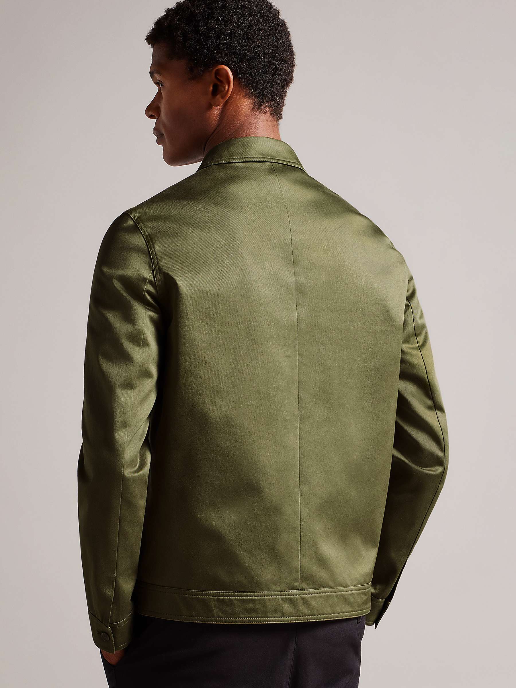 Buy Ted Baker Slim Fit Cotton Sateen Jacket, Dark Green Online at johnlewis.com
