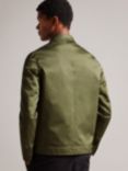 Ted Baker Slim Fit Cotton Sateen Jacket, Dark Green