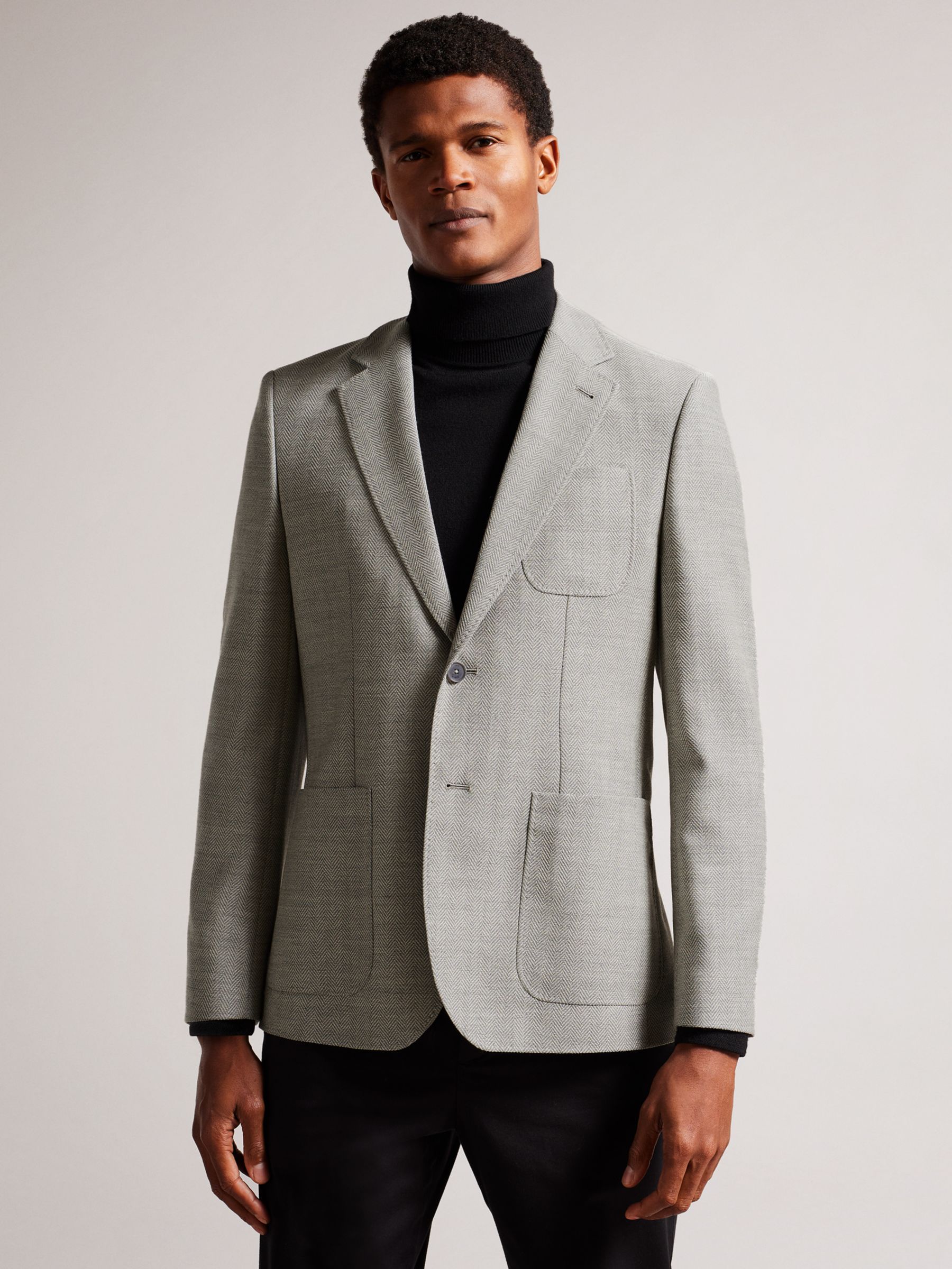 Ted Baker Lucca Slim Fit Wool Jacket, Grey, M
