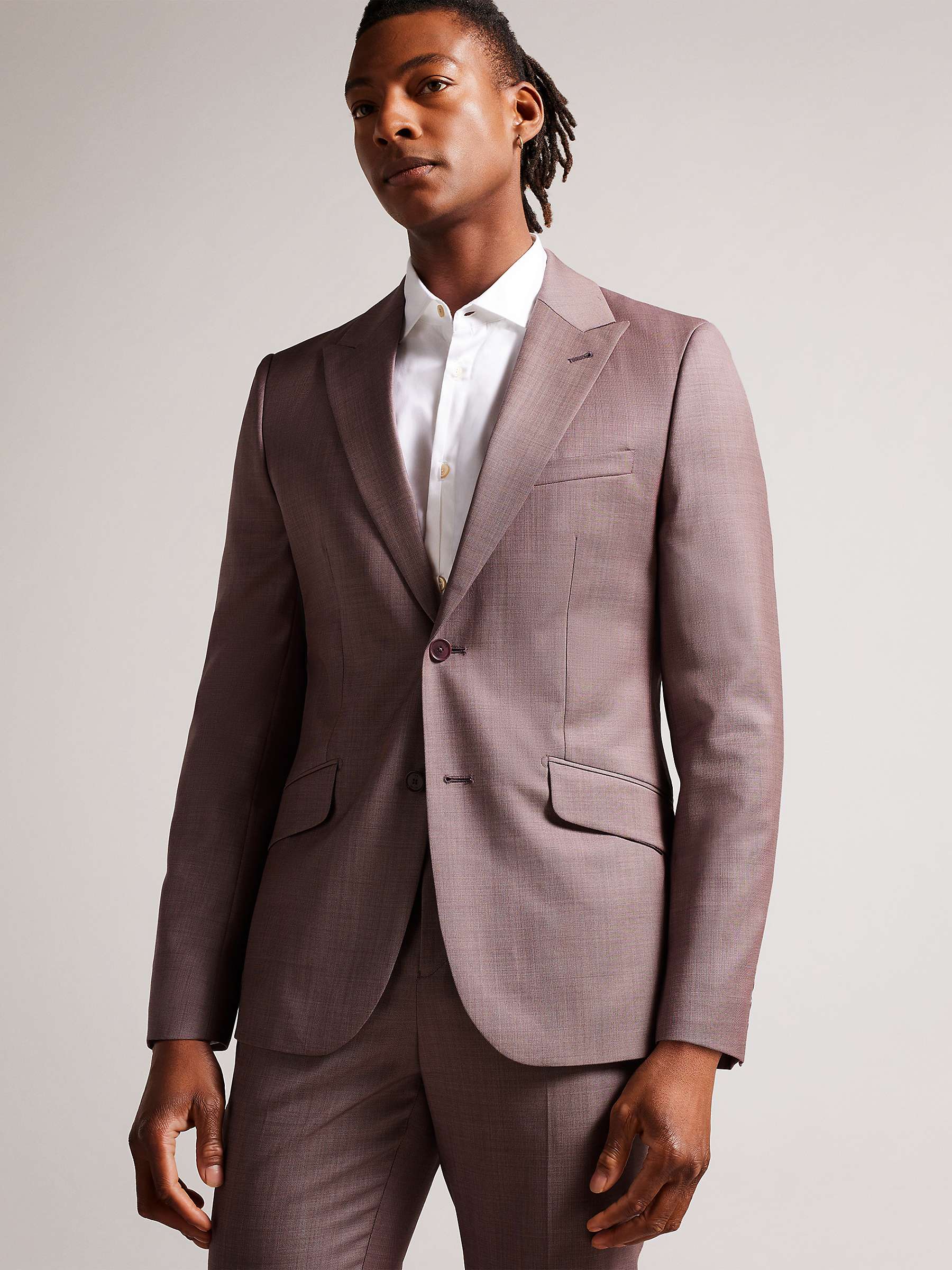 Buy Ted Baker Byronj Slim Fit Wool Suit Jacket, Mid Pink Online at johnlewis.com