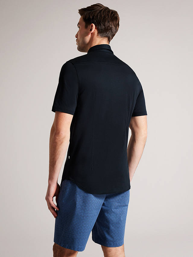 Ted Baker Marrsho Short Sleeve Shirt, Navy at John Lewis & Partners