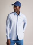 Ted Baker Kingwel Regular Fit Linen Blend Shirt, Light Blue