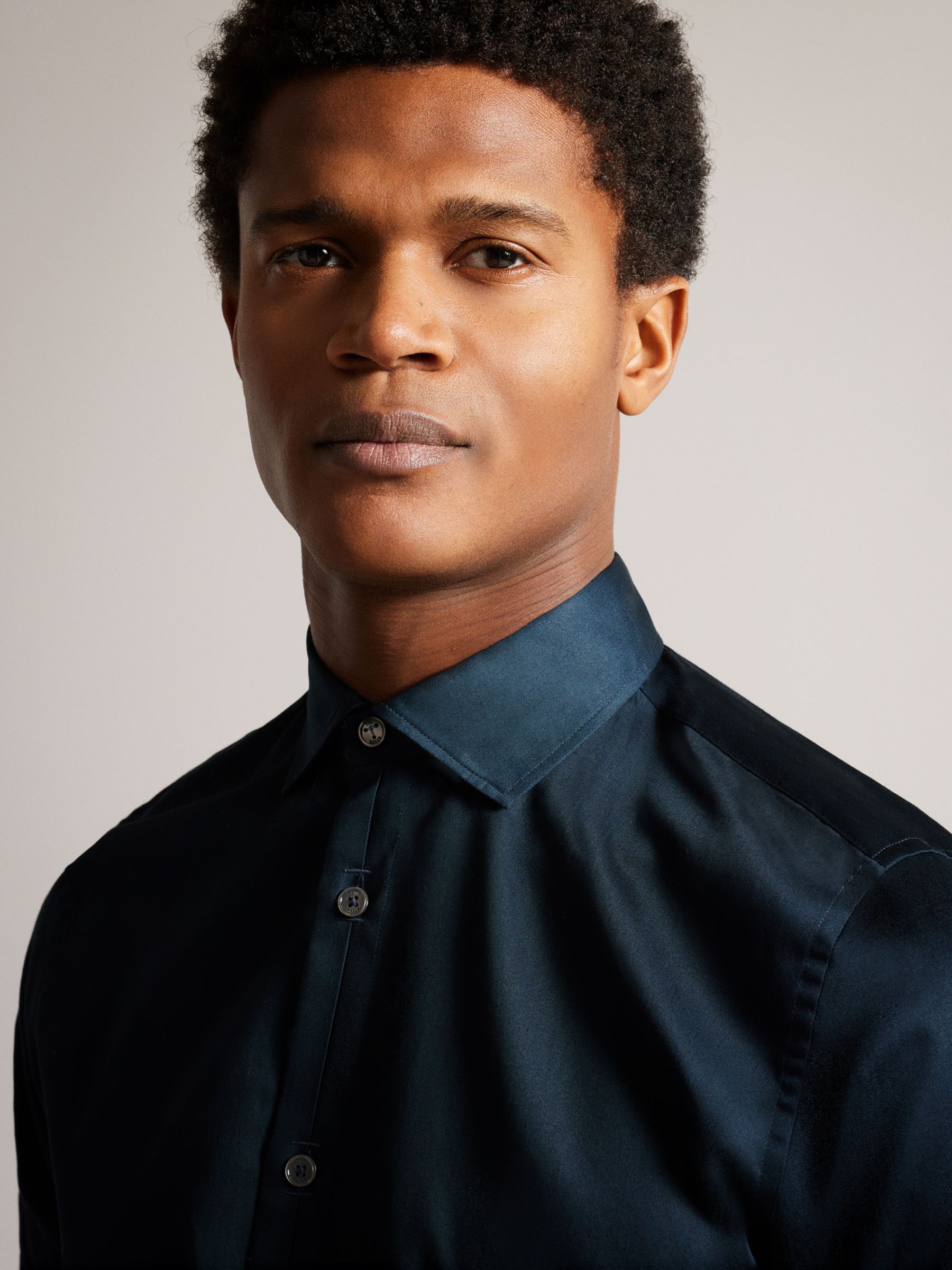 Ted Baker Bellow Shirt, Navy at John Lewis & Partners