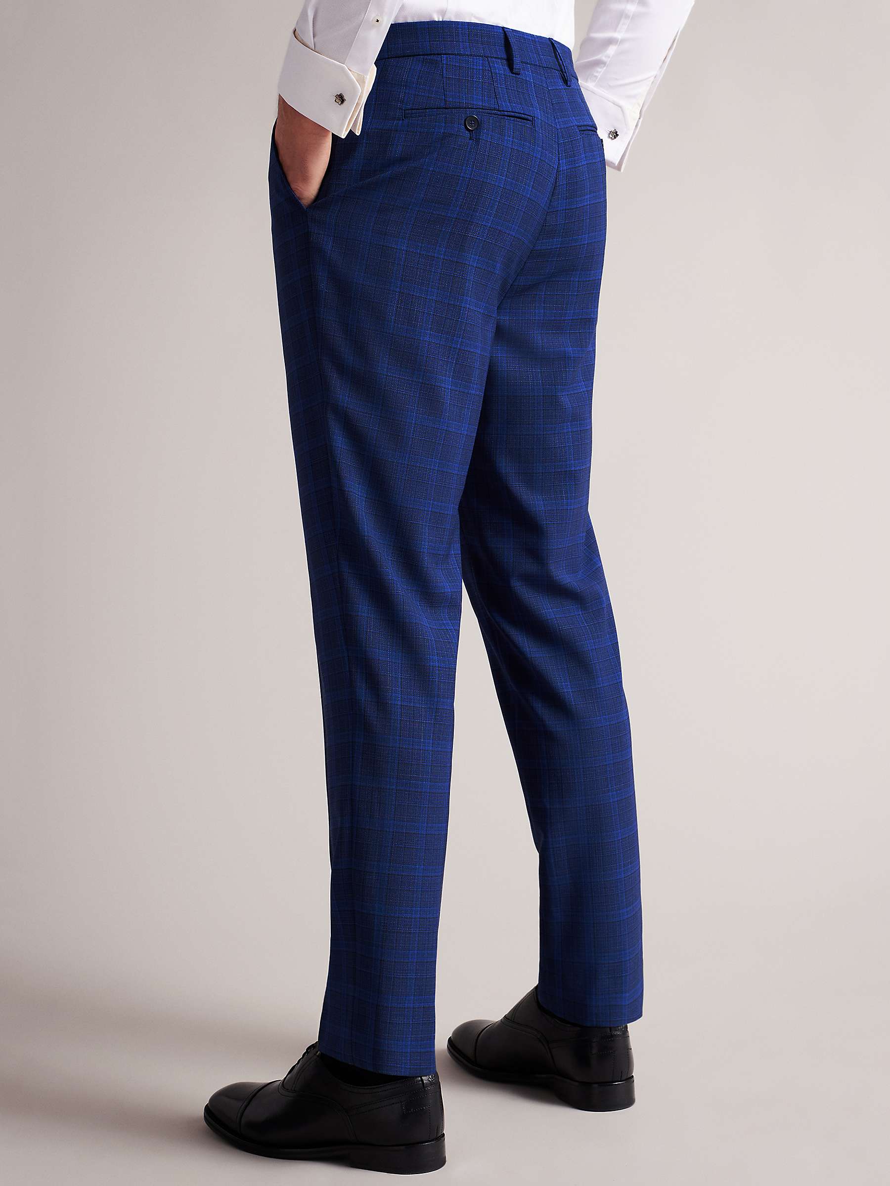 Buy Ted Baker Apollot Slim Fit Check Trousers, Dark Blue Online at johnlewis.com