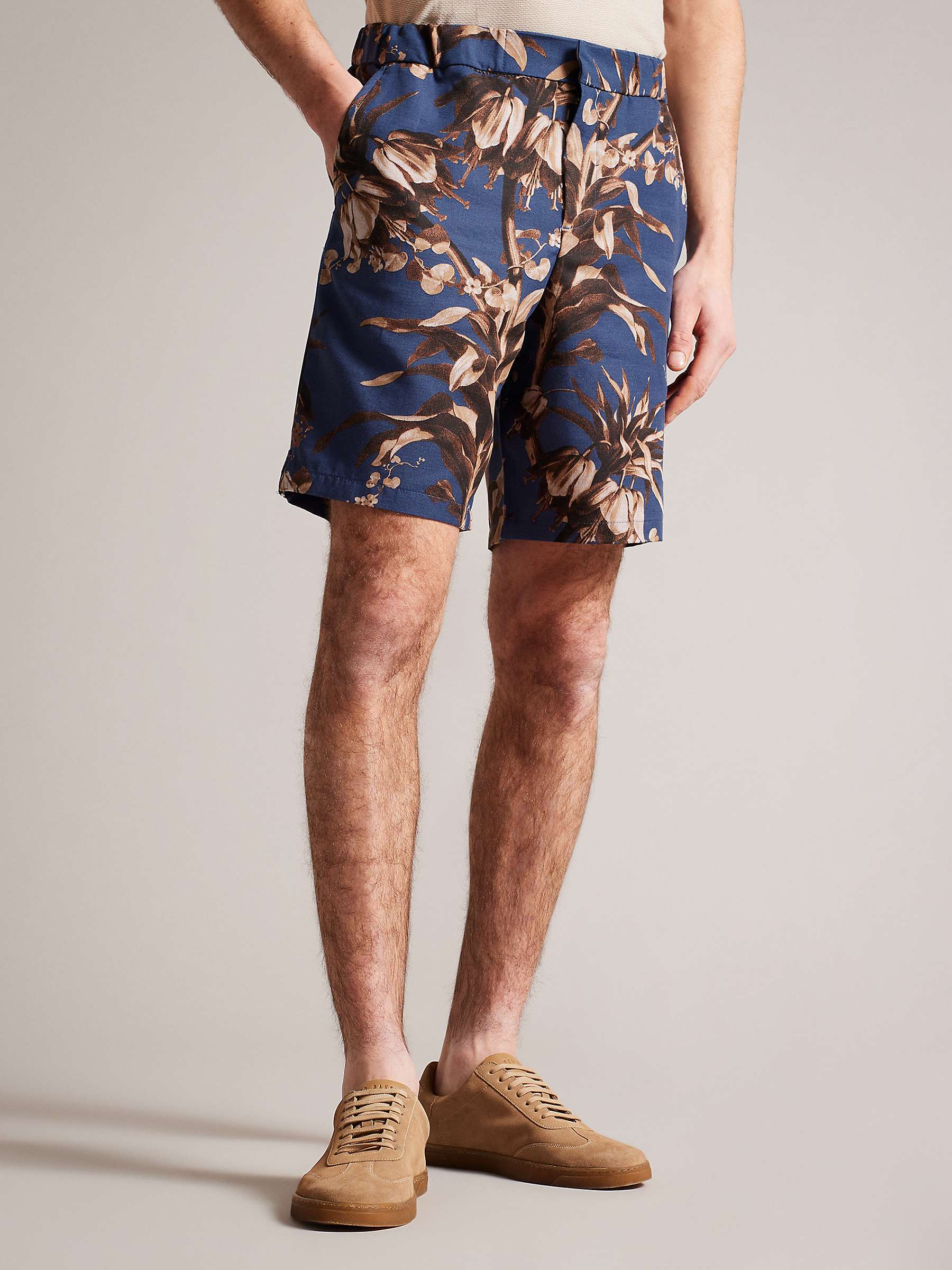 Buy Ted Baker Canriya Linen Blend Shorts, Navy Online at johnlewis.com