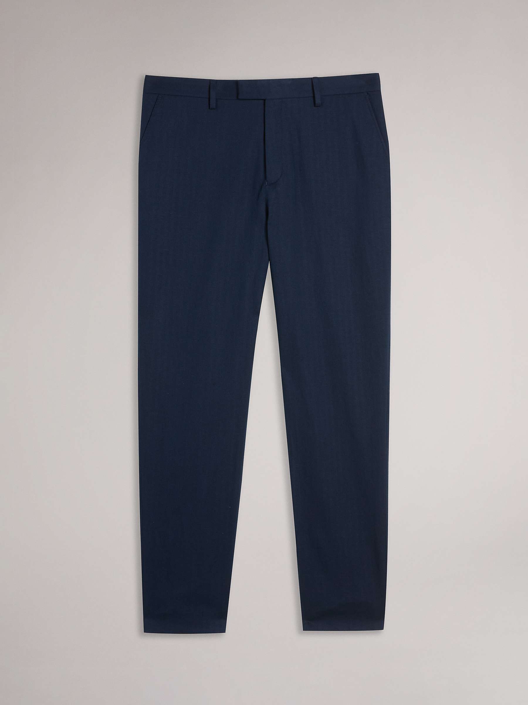 Buy Ted Baker Shakert Slim Fit Herringbone Trousers, Navy Online at johnlewis.com