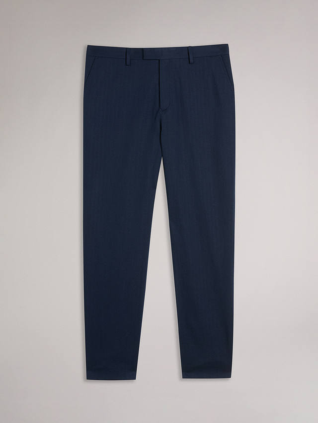 Ted Baker Shakert Slim Fit Herringbone Trousers, Navy