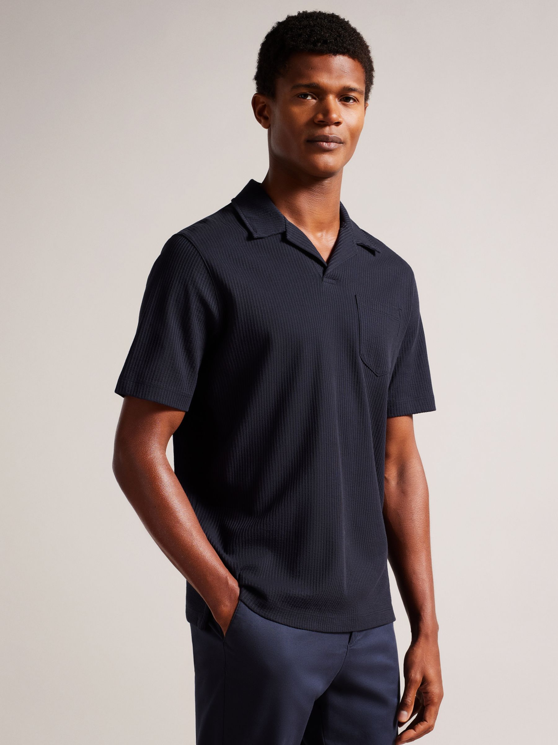 Ted Baker Arkes Regular Fit Polo Shirt, Navy at John Lewis & Partners