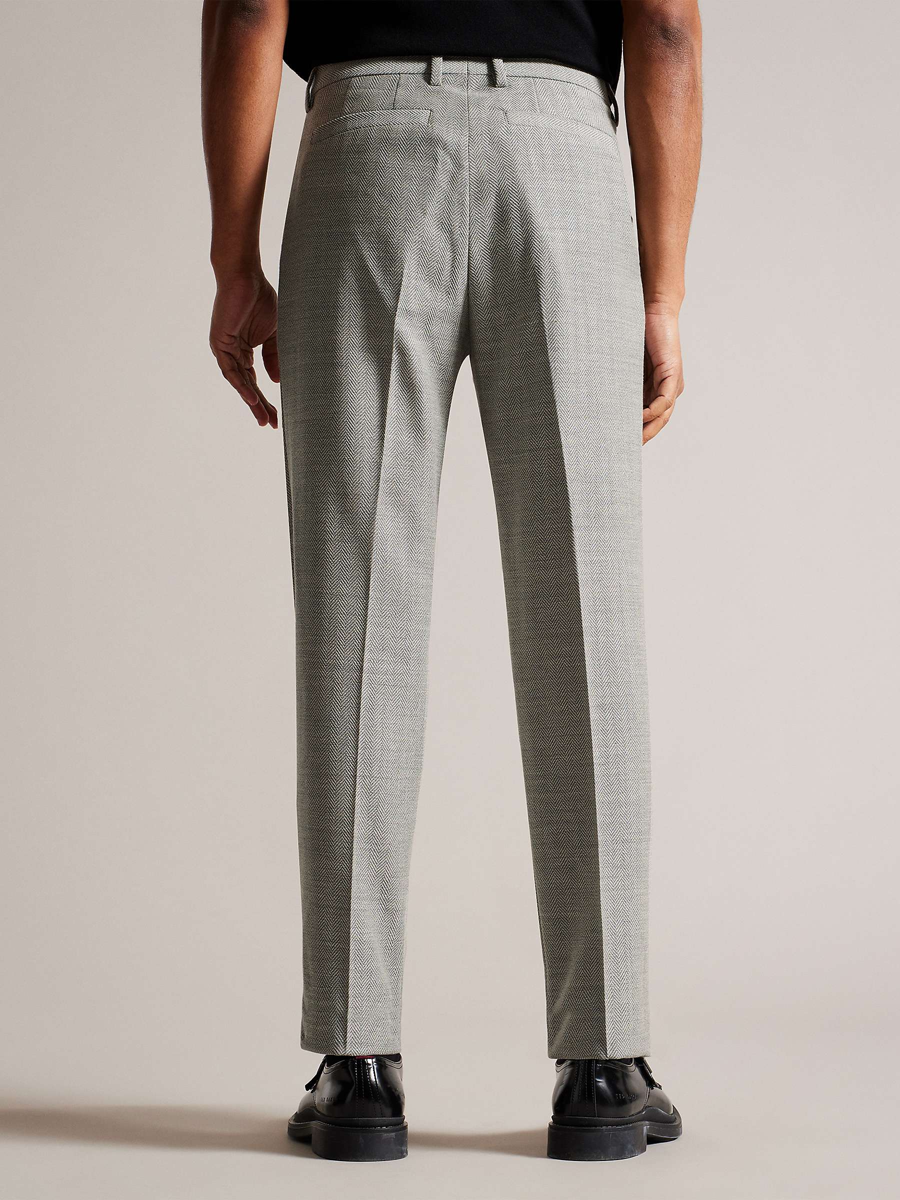 Buy Ted Baker Slim Fit Herringbone Trousers, Grey Online at johnlewis.com