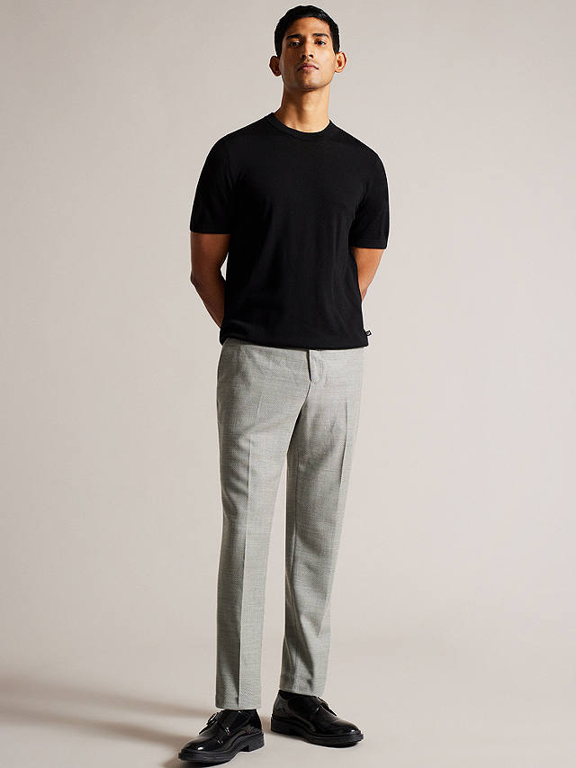 Ted Baker Slim Fit Herringbone Trousers, Grey