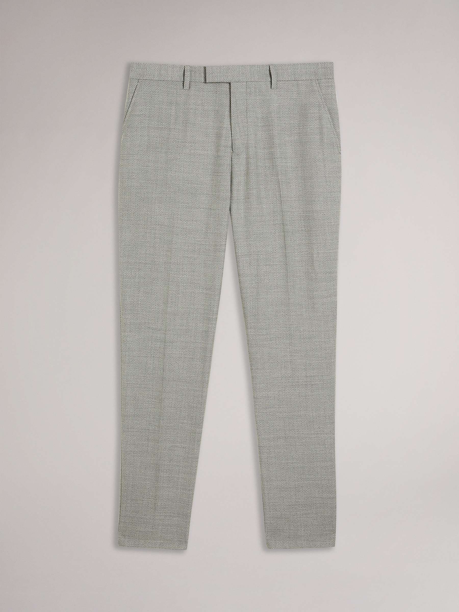 Buy Ted Baker Slim Fit Herringbone Trousers, Grey Online at johnlewis.com