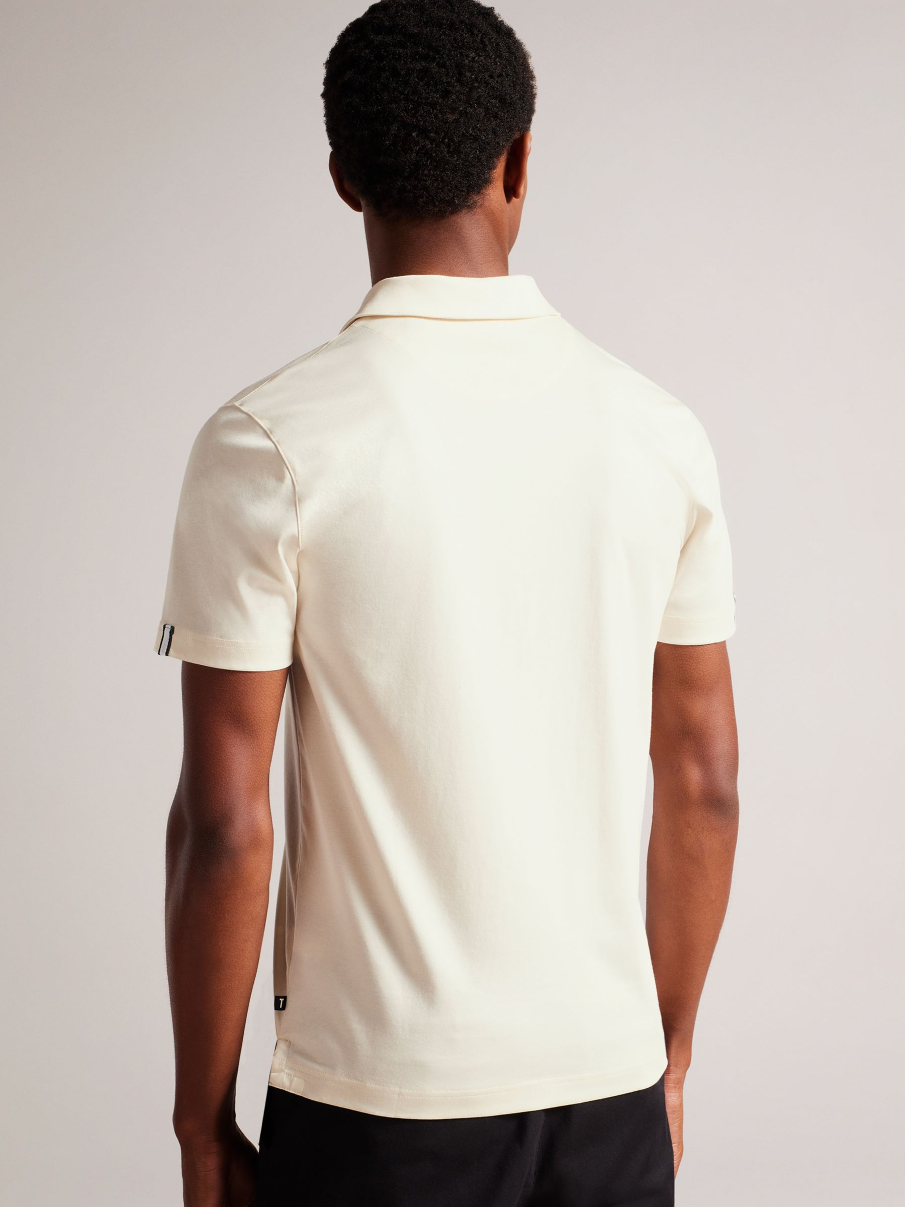 Buy Ted Baker Short Sleeve Slim Soft Touch Polo Top, White Online at johnlewis.com