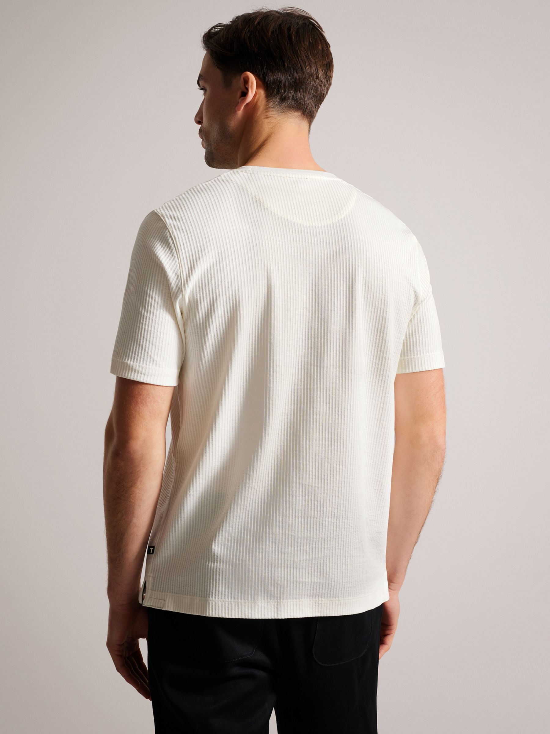 Ted Baker Rakes Textured T-Shirt, White, L