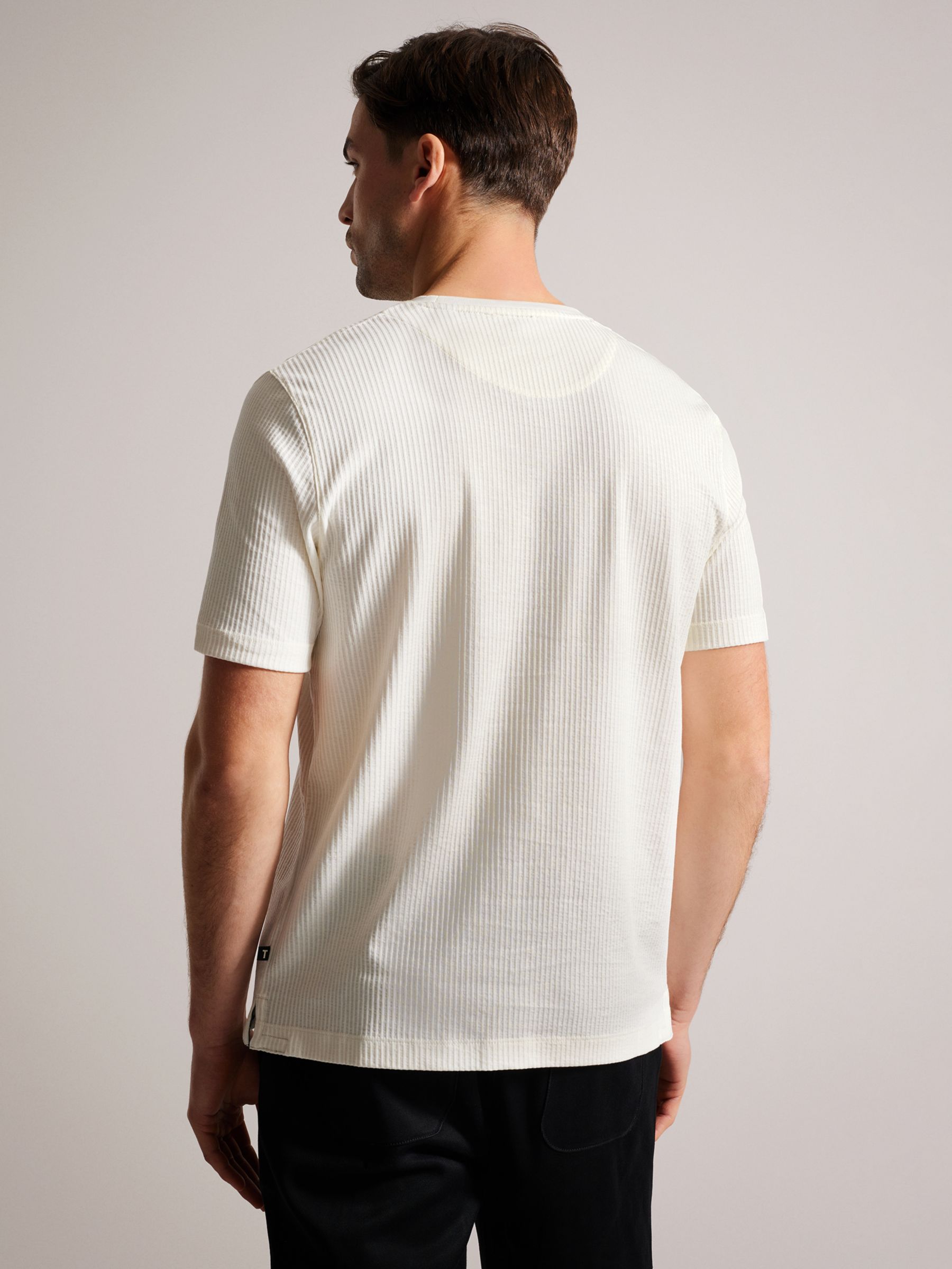 Ted Baker Rakes Textured T-Shirt, White, L
