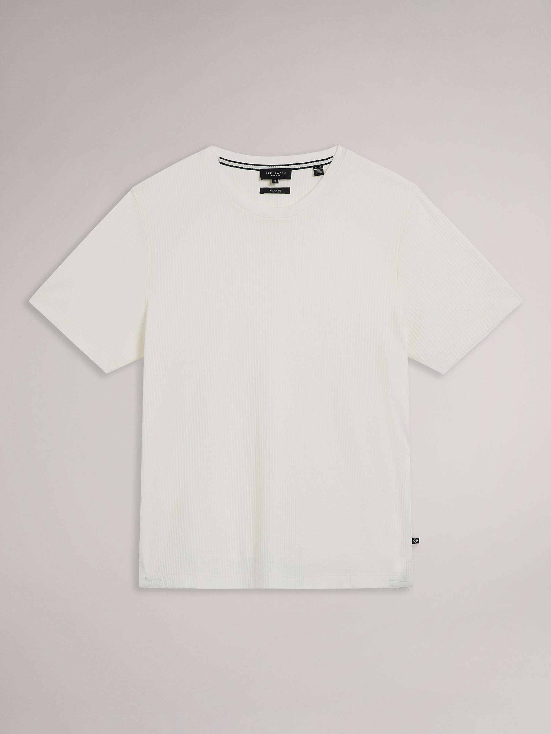 Ted Baker Rakes Textured T-Shirt, White at John Lewis & Partners
