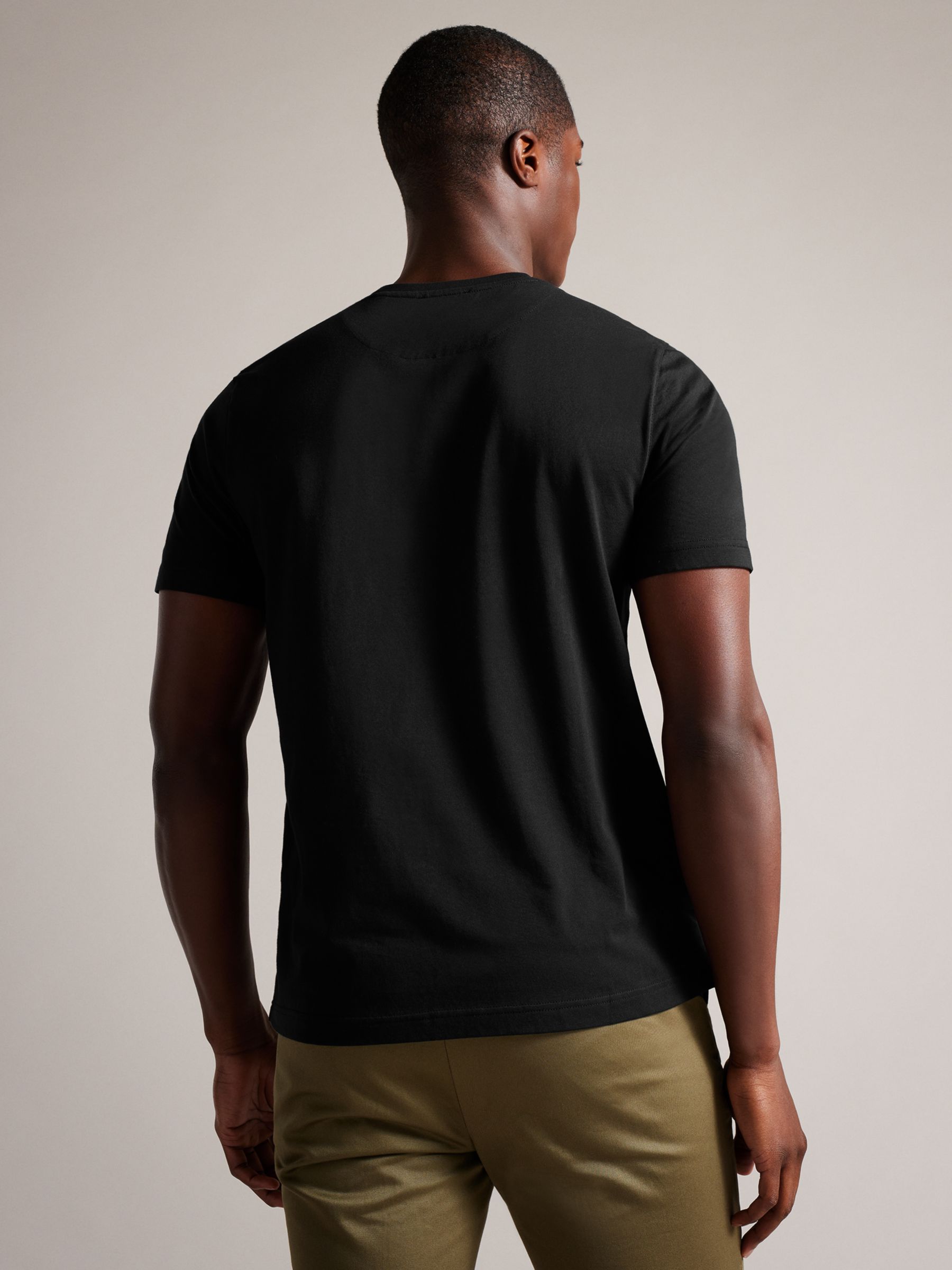 Ted Baker Wilkin Flocked Branded T-Shirt, Black, XS