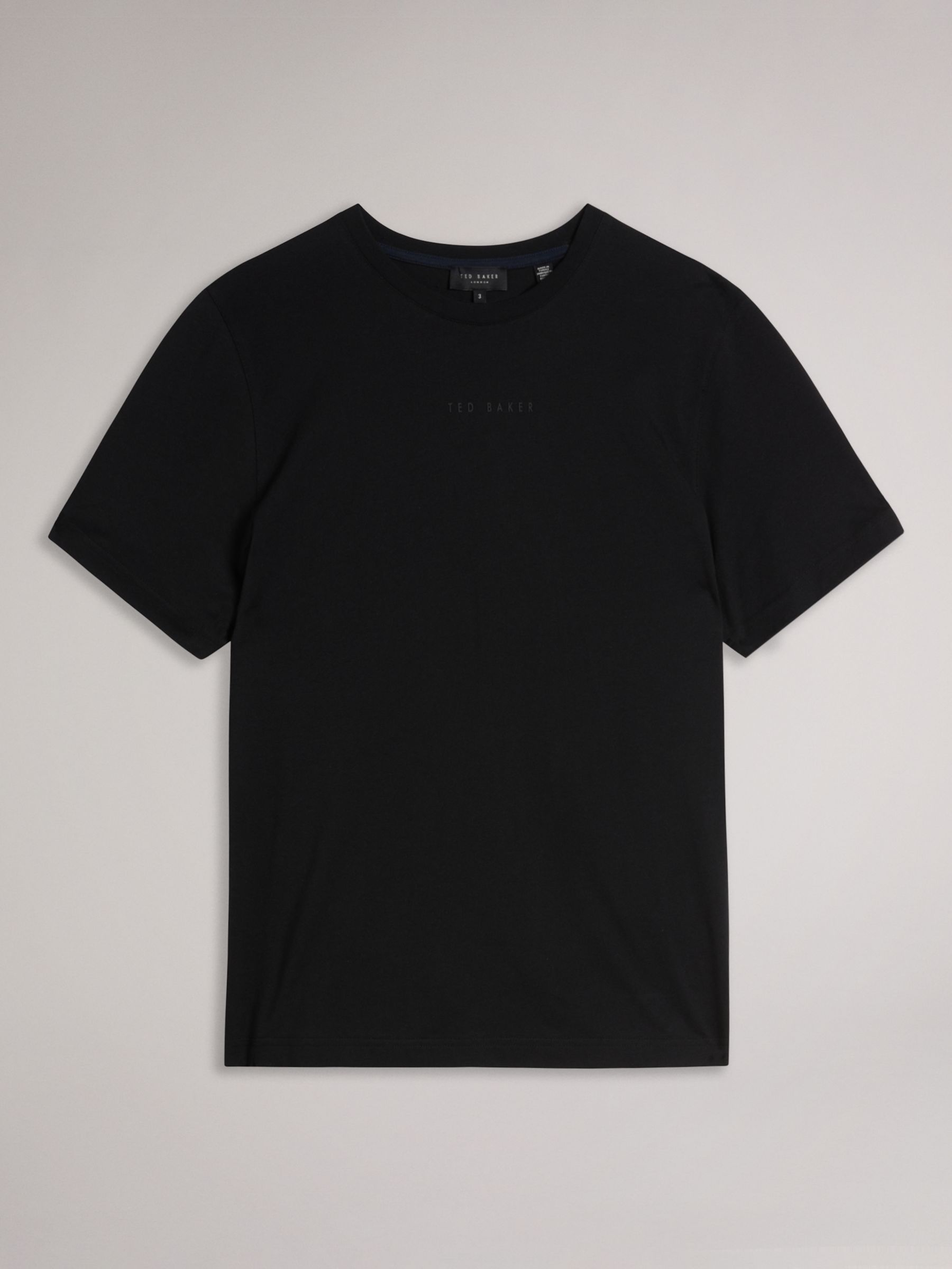 Ted Baker Wilkin Flocked Branded T-Shirt, Black, XS