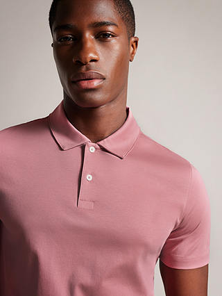Ted Baker Zeiter Jersey Polo Short Sleeve Shirt, Mid-pink