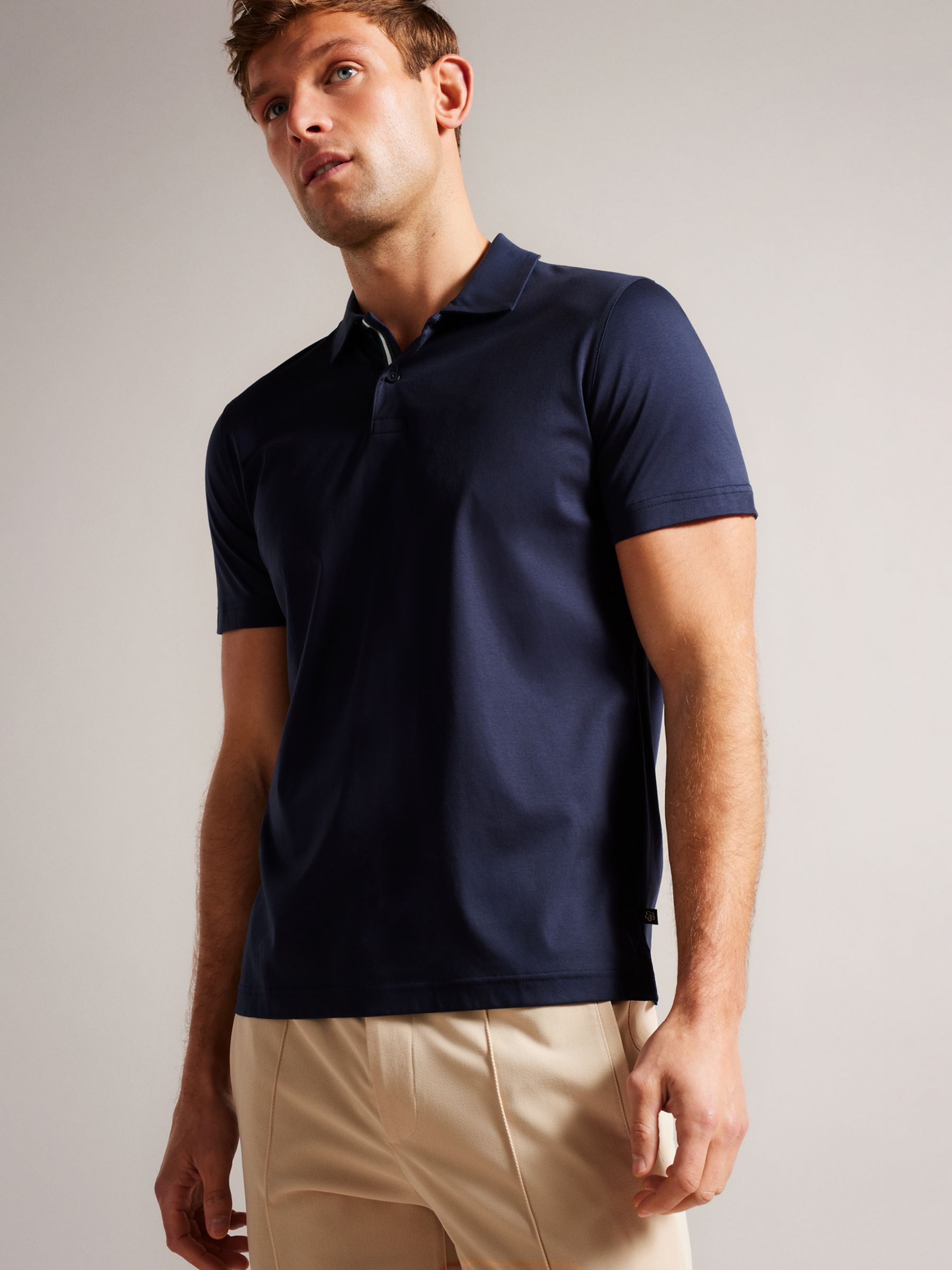Ted Baker Zeiter Slim Fit Polo Shirt, Navy at John Lewis & Partners