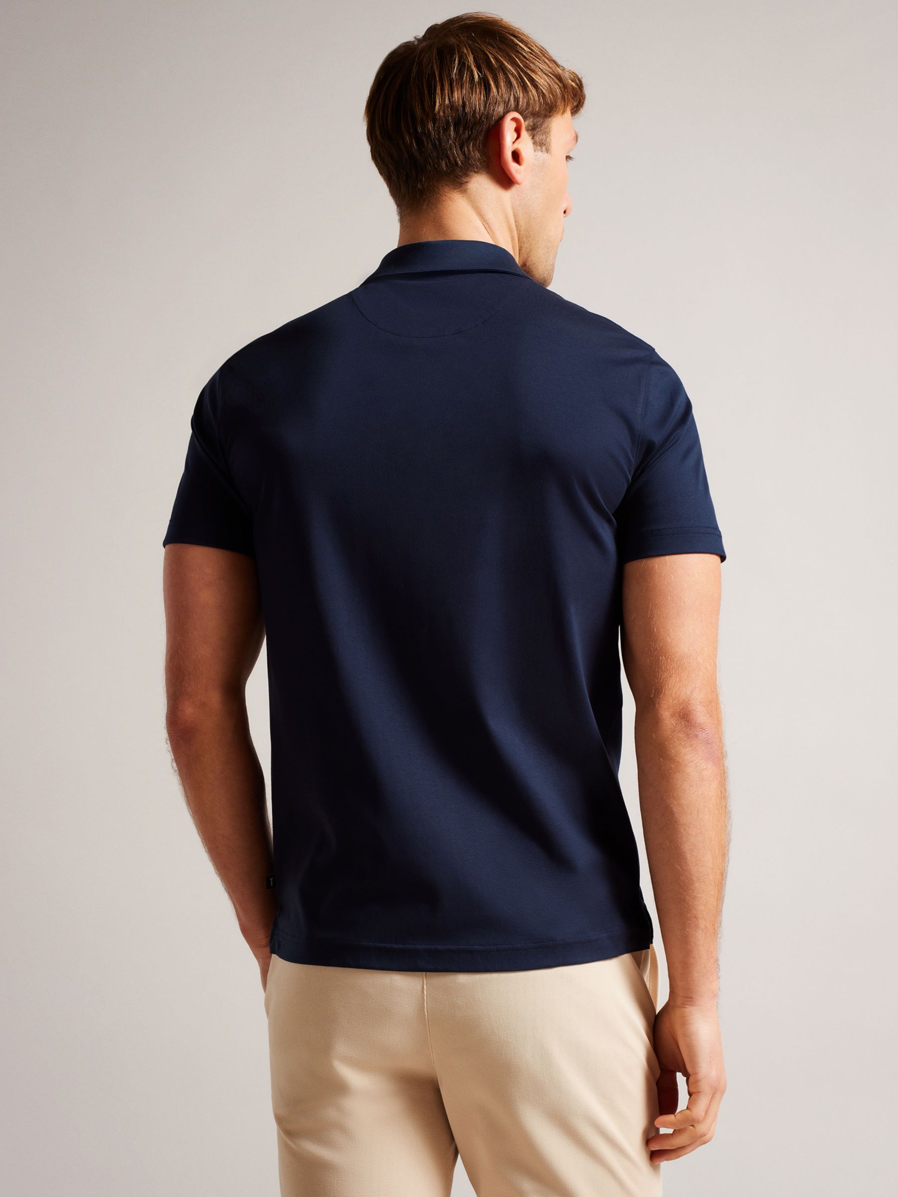 Ted Baker Zeiter Slim Fit Polo Shirt, Navy at John Lewis & Partners