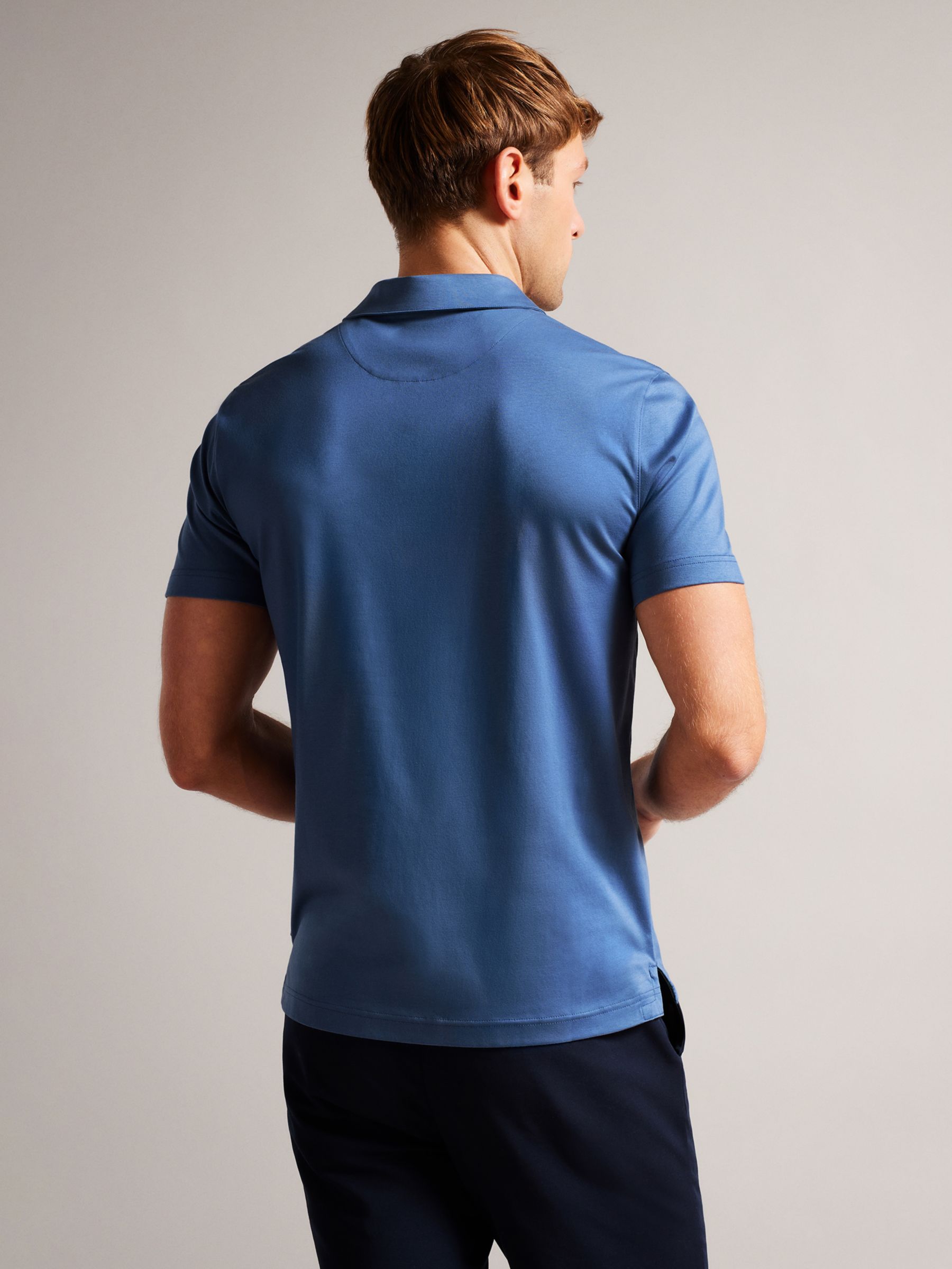 Ted Baker Zeiter Slim Fit Polo Shirt, Dark Blue at John Lewis & Partners