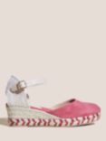 White Stuff Suede Espadrille Wedge Heel Sandals, Pink