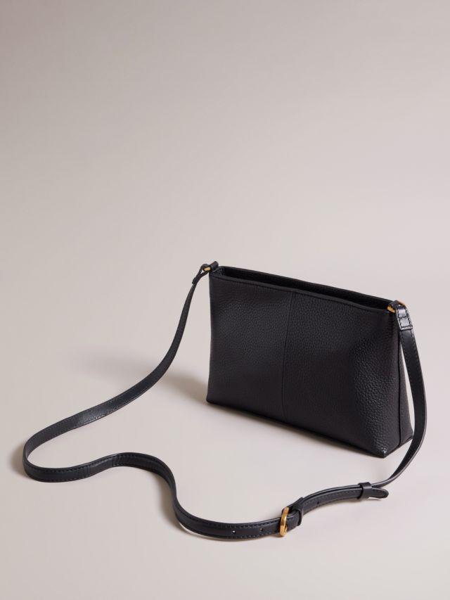 Ted Baker Nishu Soft Grainy Leather Cross Body Bag, Black, One Size
